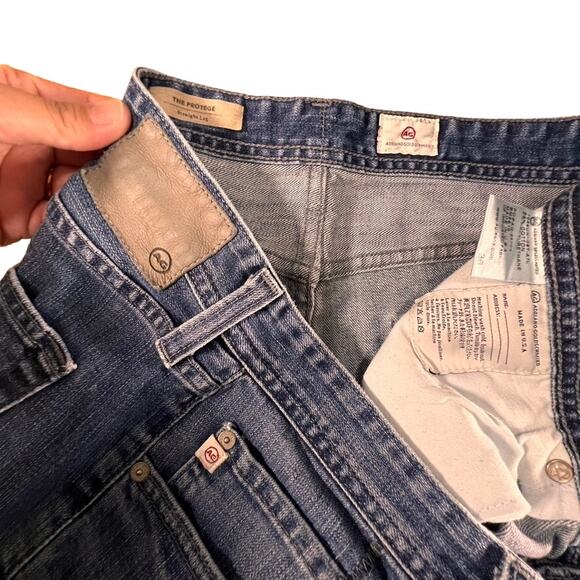 Adriano Goldschmeid (AG) The Protege Men's Straight Leg Blue Denim Jeans Size 36 - Picture 8 of 9